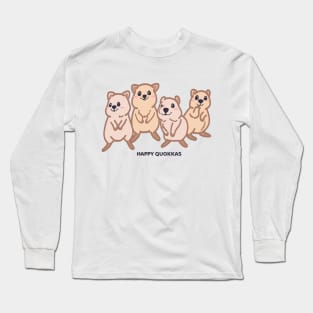 Cute Kawaii Happy Baby Quokka Drawing Long Sleeve T-Shirt